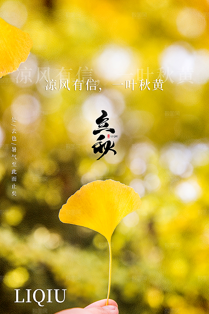 立秋节气简约大气海报