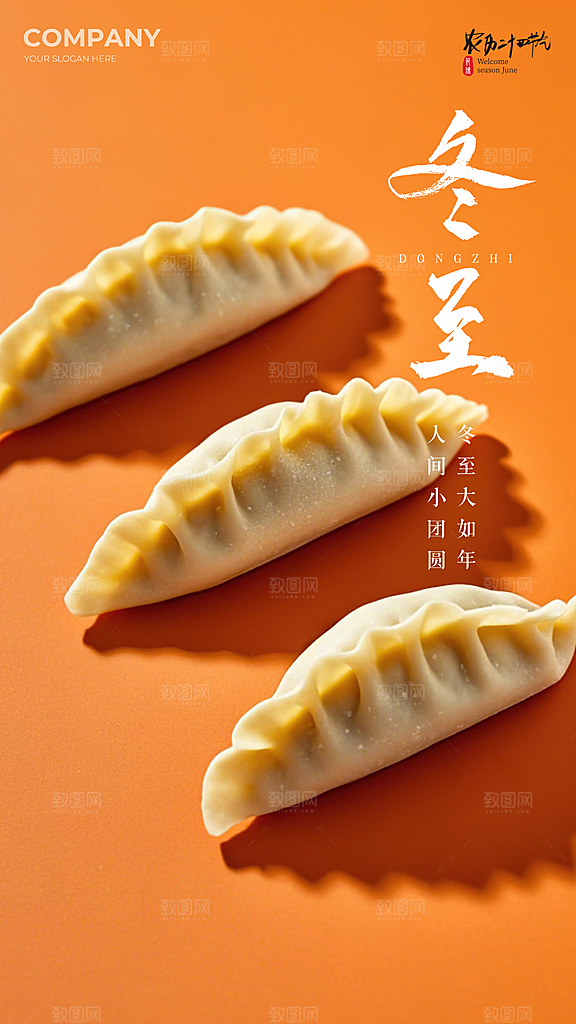 冬至插画节日简约大气唯美节气海报
