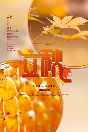 立秋节气简约大气海报