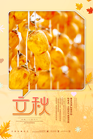 立秋节气简约大气海报