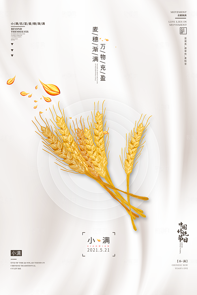 传统节气小满海报模板