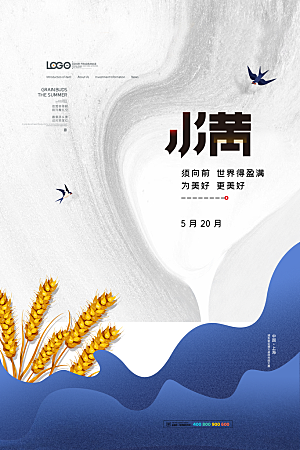传统节气小满海报模板