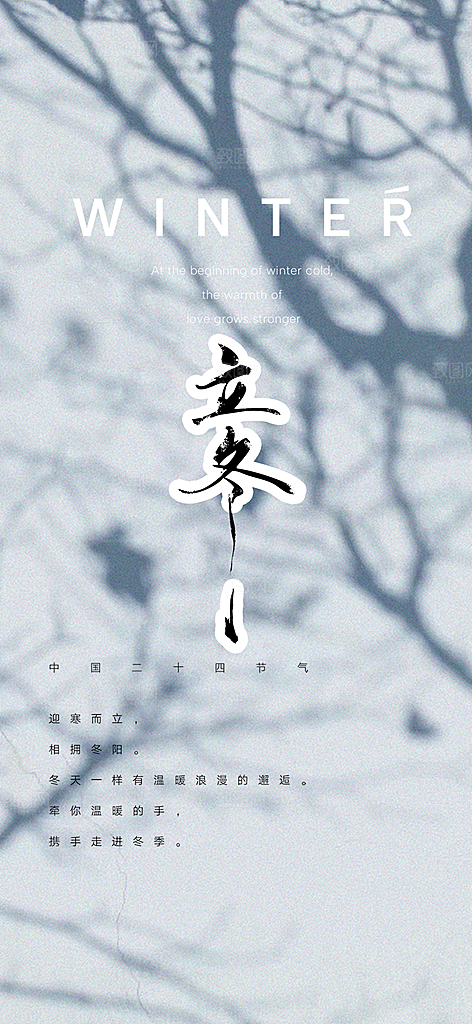 传统二十四节气立冬宣传活动海报
