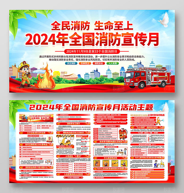 全国消防日展板设计