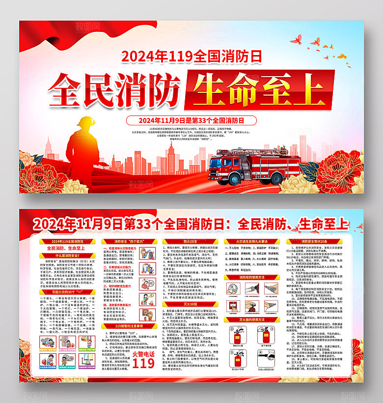 全国消防日展板设计
