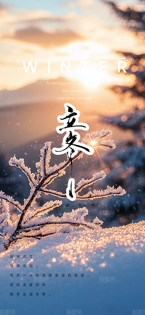传统二十四节气立冬宣传活动海报