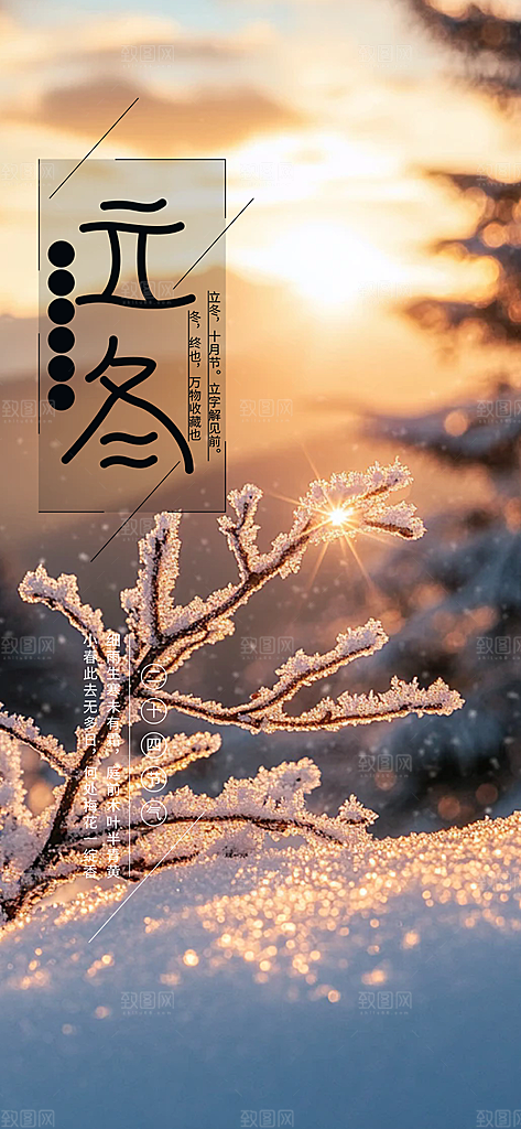 传统二十四节气立冬宣传活动海报