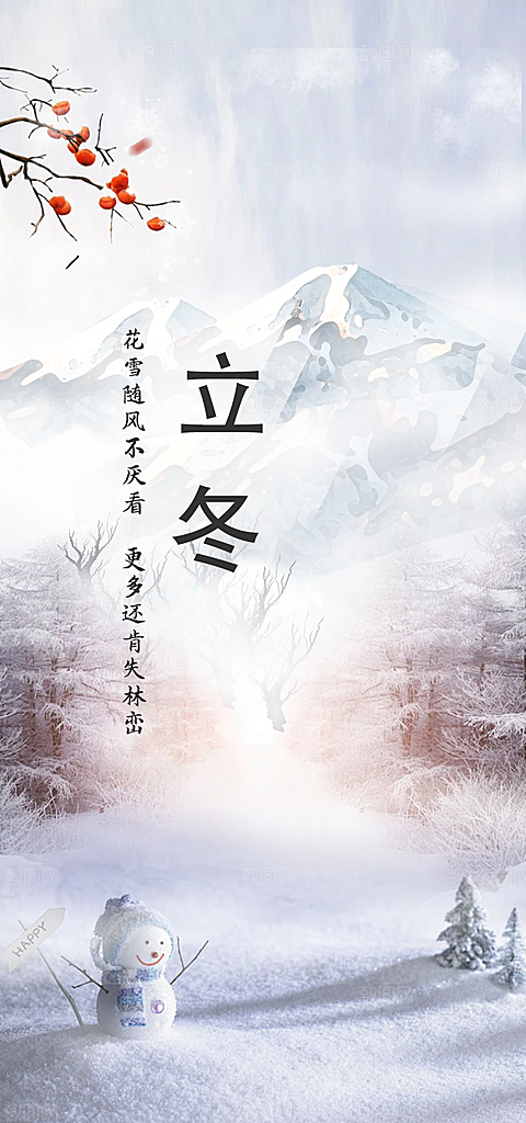 传统二十四节气立冬宣传活动海报