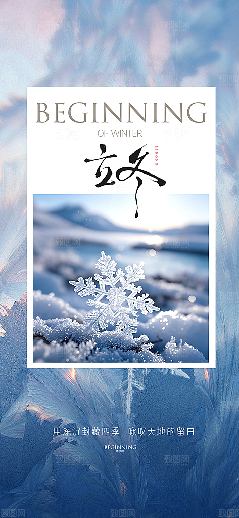 中国传统节气立冬手机海报