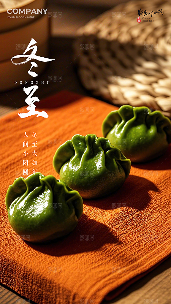 冬至插画节日简约大气唯美节气海报