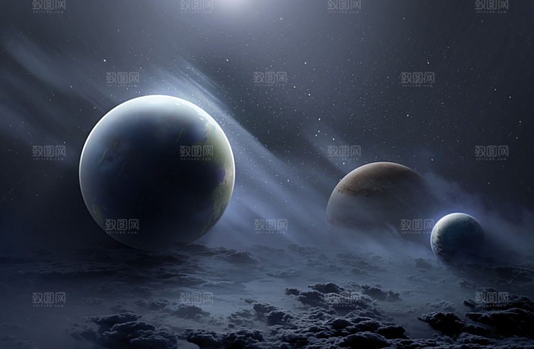 科幻星球星空创意背景