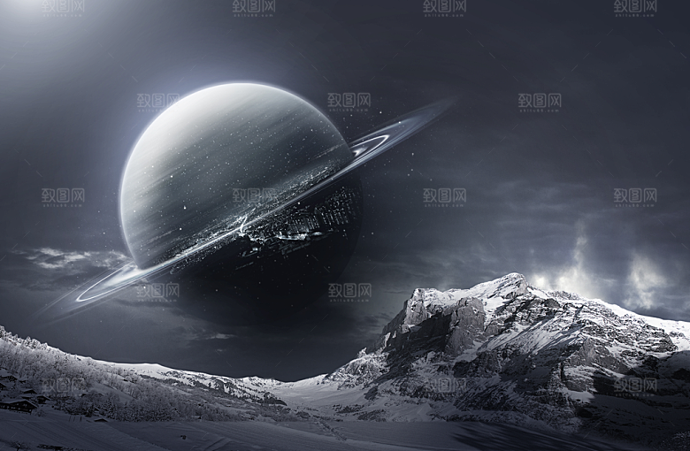 科幻星球星空创意背景