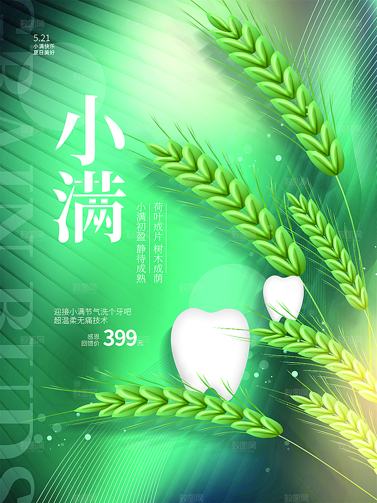 传统节气小满海报模板