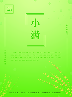 传统节气小满海报模板