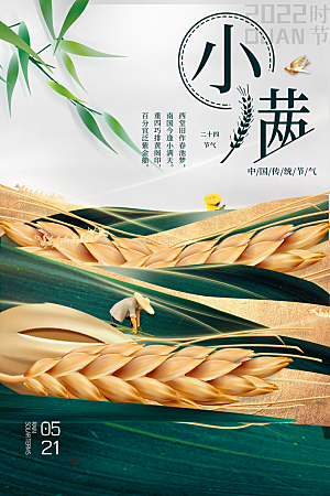 传统节气小满海报模板