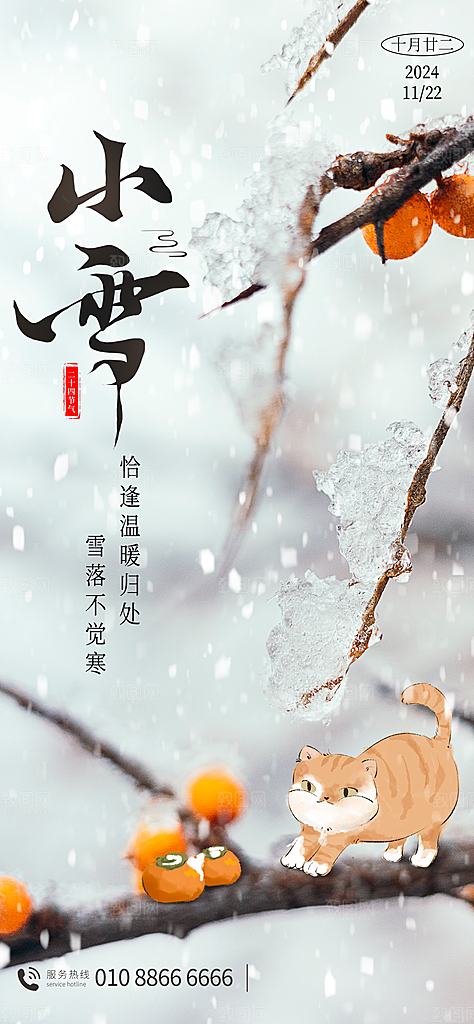 24节气小雪节日节庆海报模板