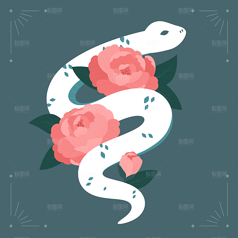 蛇年春节矢量素材