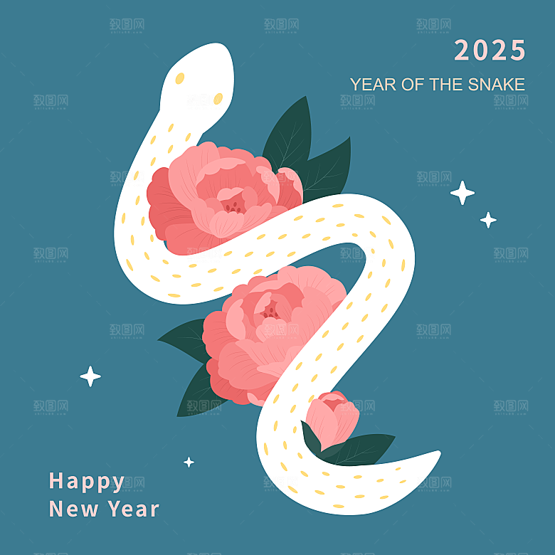 蛇年春节矢量素材