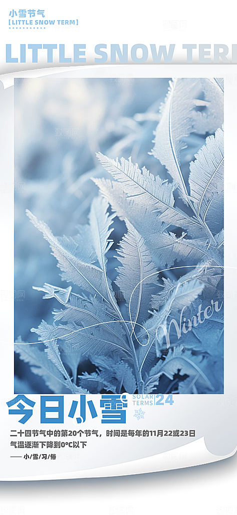 传统二十四节气小雪宣传活动海报