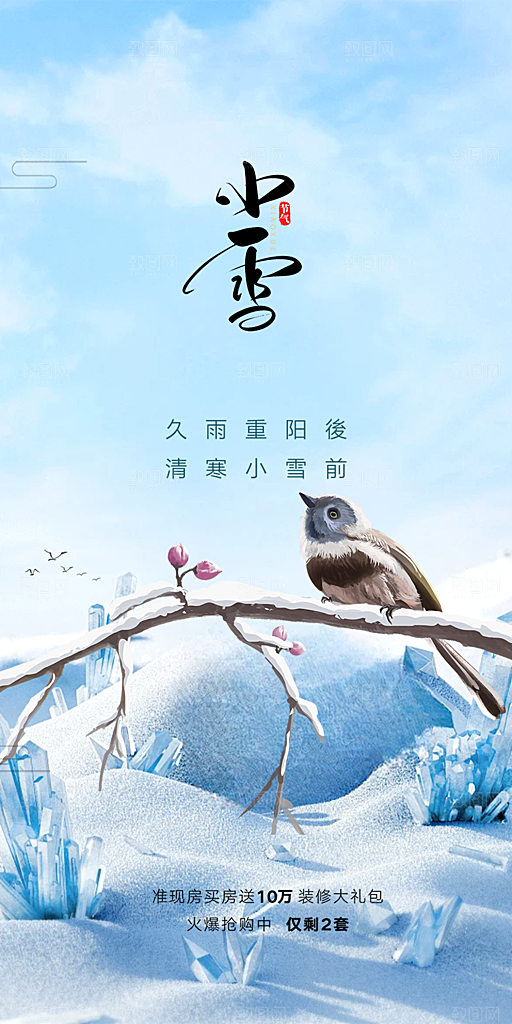 传统二十四节气小雪宣传活动海报