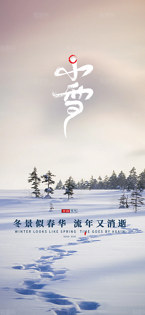 传统二十四节气小雪宣传活动海报