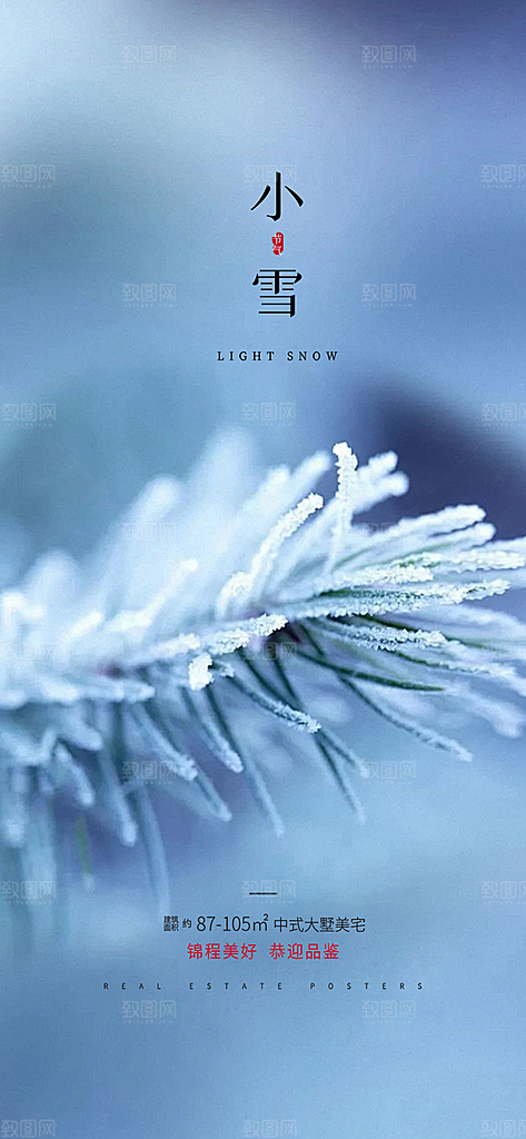 传统二十四节气小雪宣传活动海报