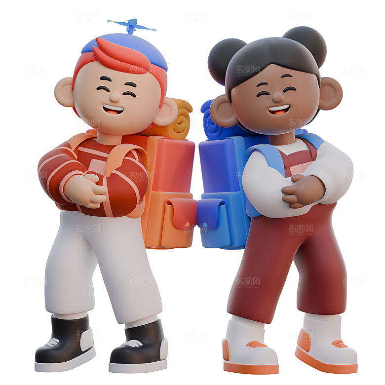 3D立体旅行人物