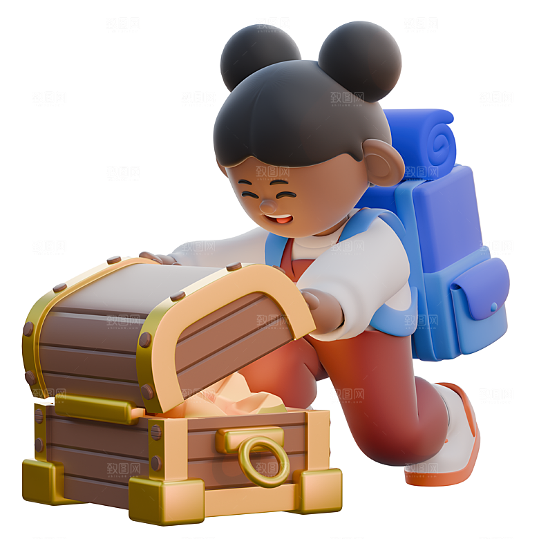 3D立体野营人物