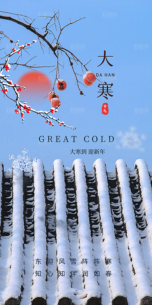 二十四节气大寒宣传活动海报