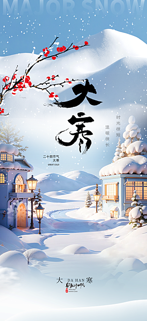 二十四节气大寒宣传活动海报