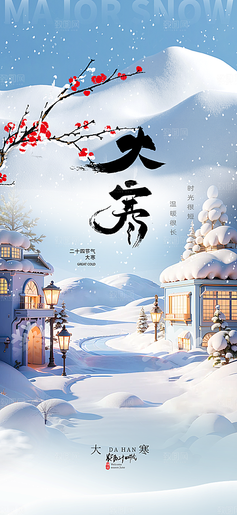 二十四节气大寒宣传活动海报