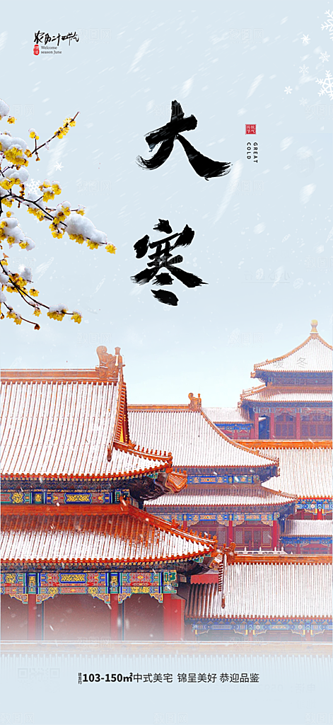 二十四节气大寒宣传活动海报