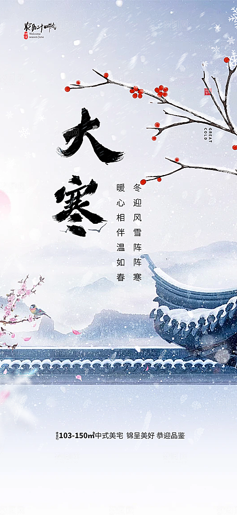 二十四节气大寒宣传活动海报
