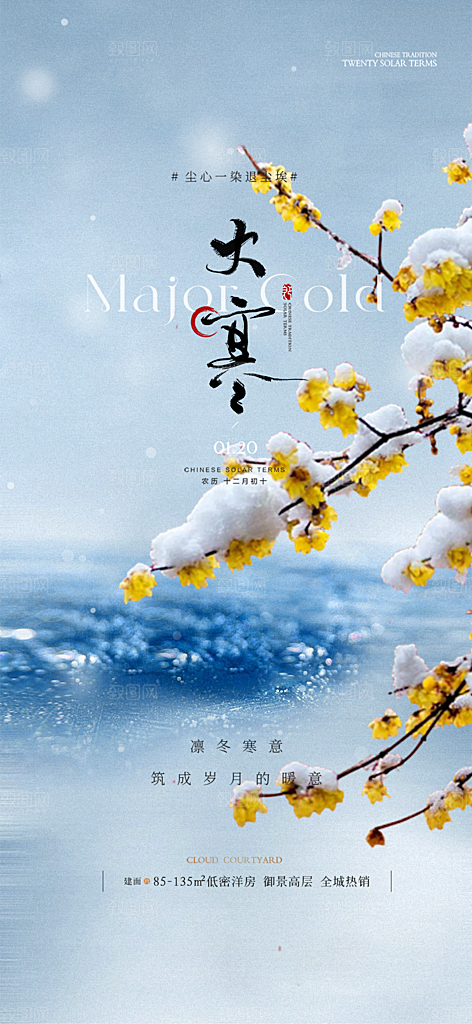 二十四节气大寒宣传活动海报