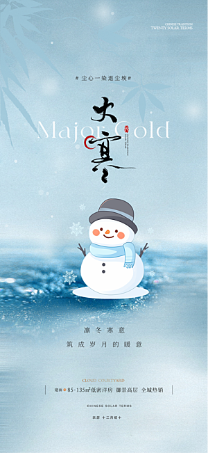 二十四节气大寒宣传活动海报