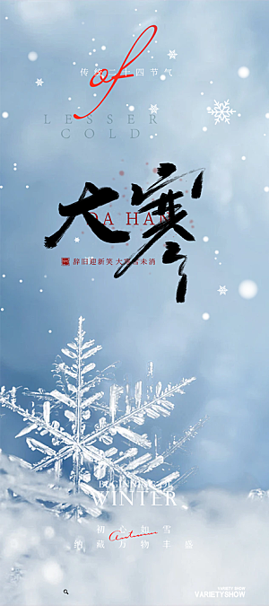 传统二十四节气大寒宣传活动海报