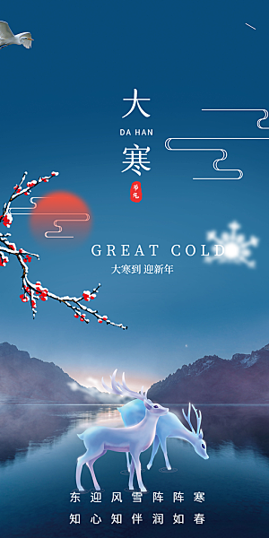 传统二十四节气大寒宣传活动海报