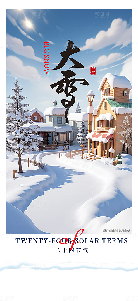 传统二十四节气大雪宣传活动海报