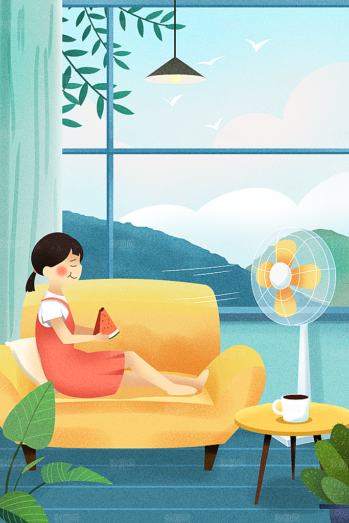 立夏插画宣传海报设计素材