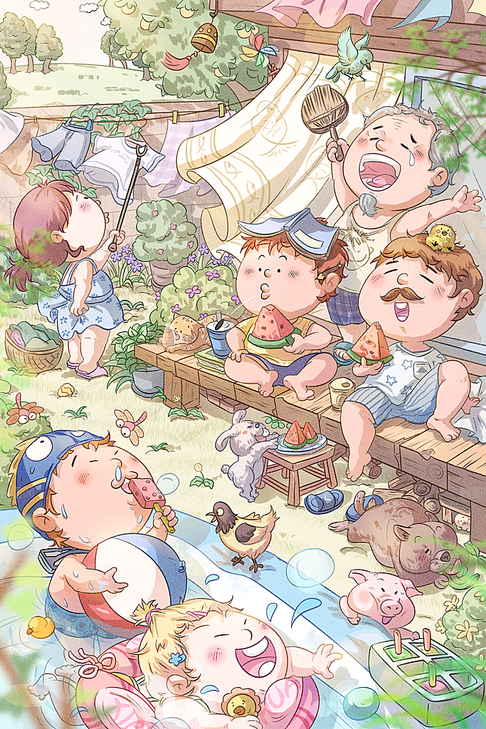 立夏插画宣传海报设计素材