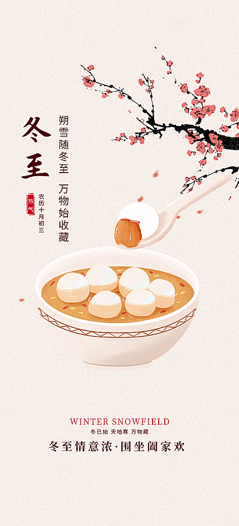 二十四节气冬至宣传活动海报