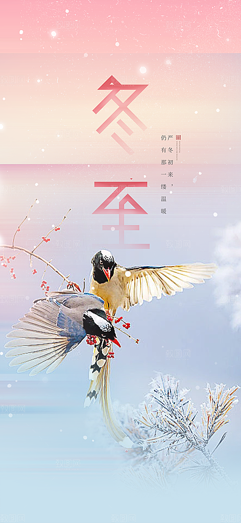 传统二十四节气冬至宣传活动海报