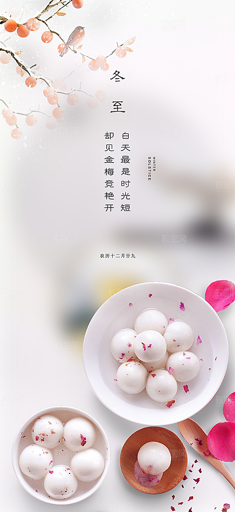 传统二十四节气冬至宣传活动海报