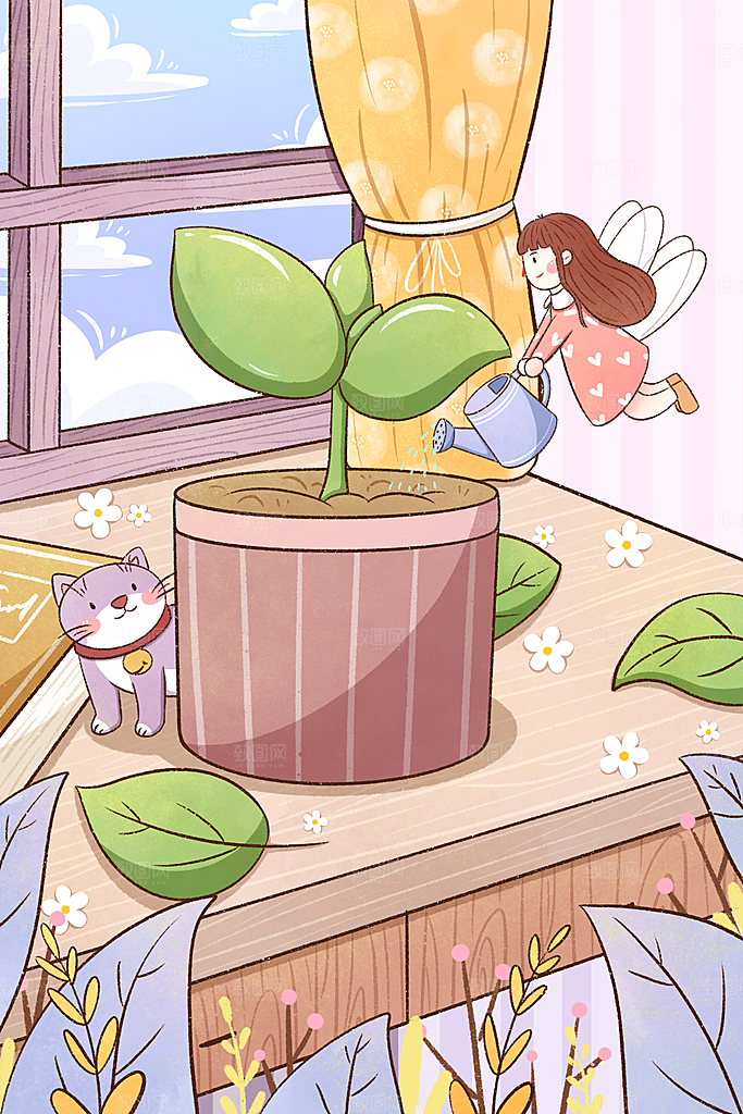 植树节插画海报设计素材