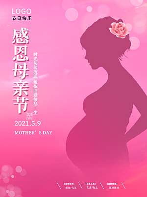 传统节日母亲节海报模版