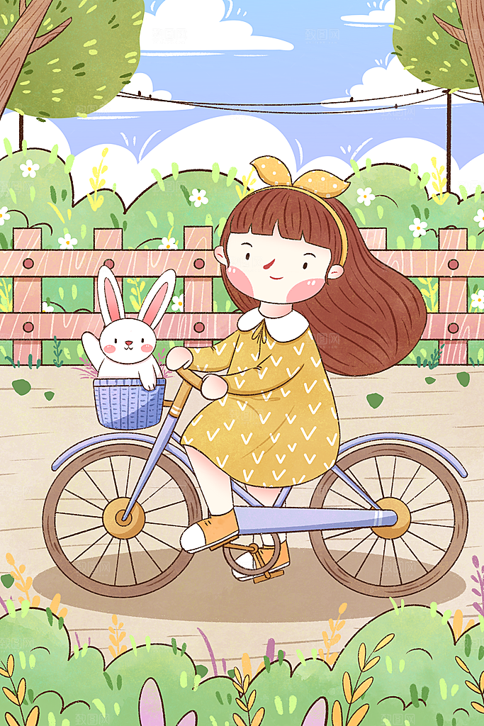 春分节气插画海报设计素材