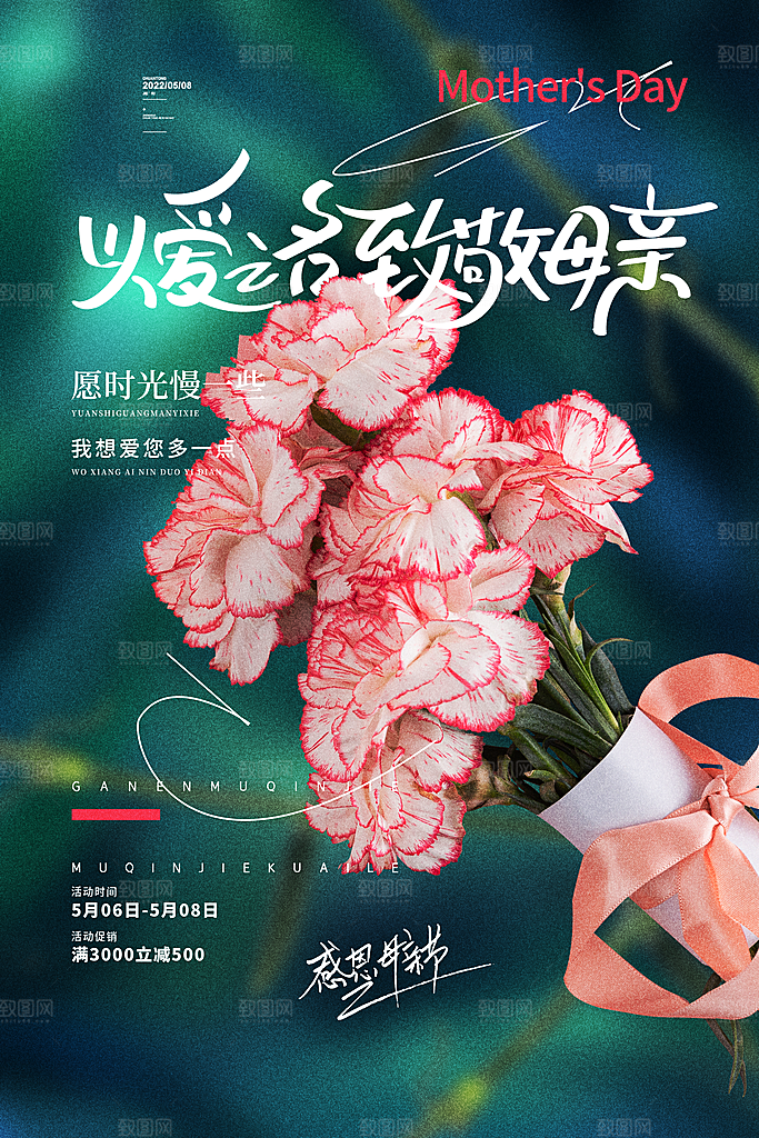 传统节日母亲节海报模版