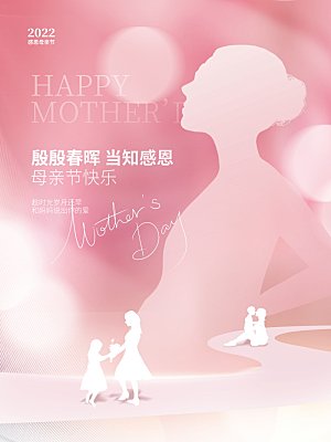 传统节日母亲节海报模版