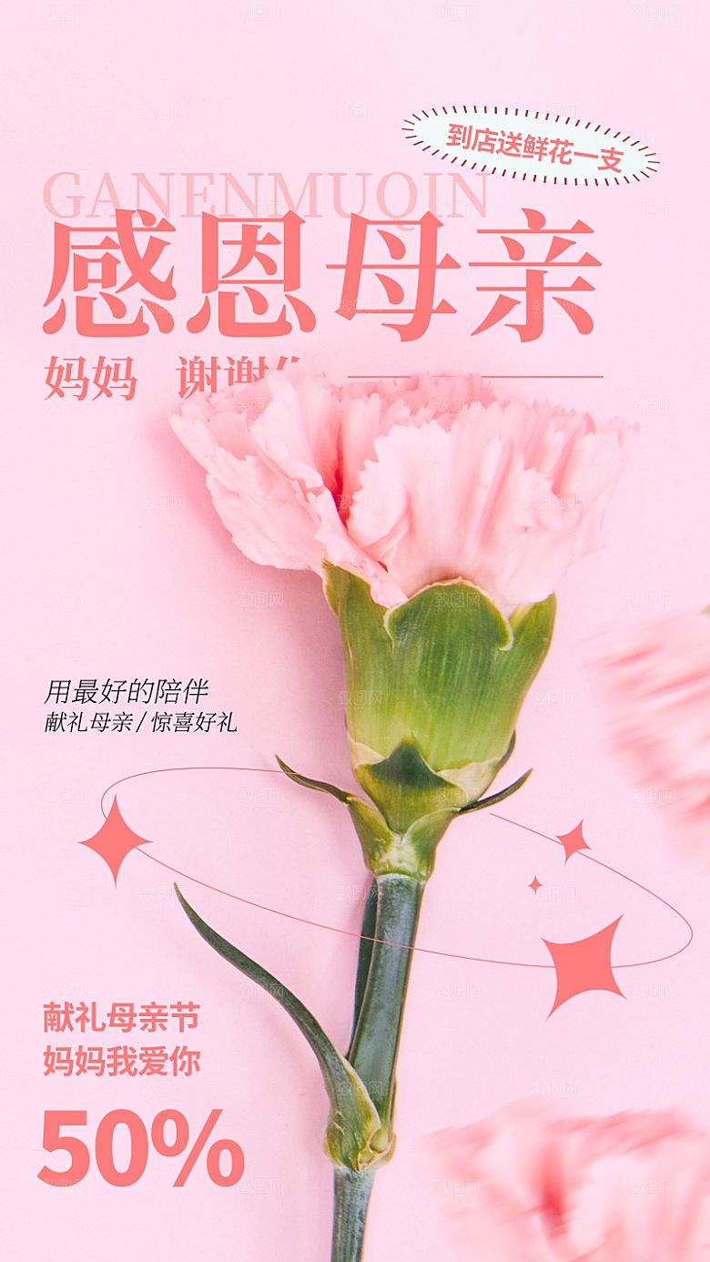传统节日母亲节海报模版