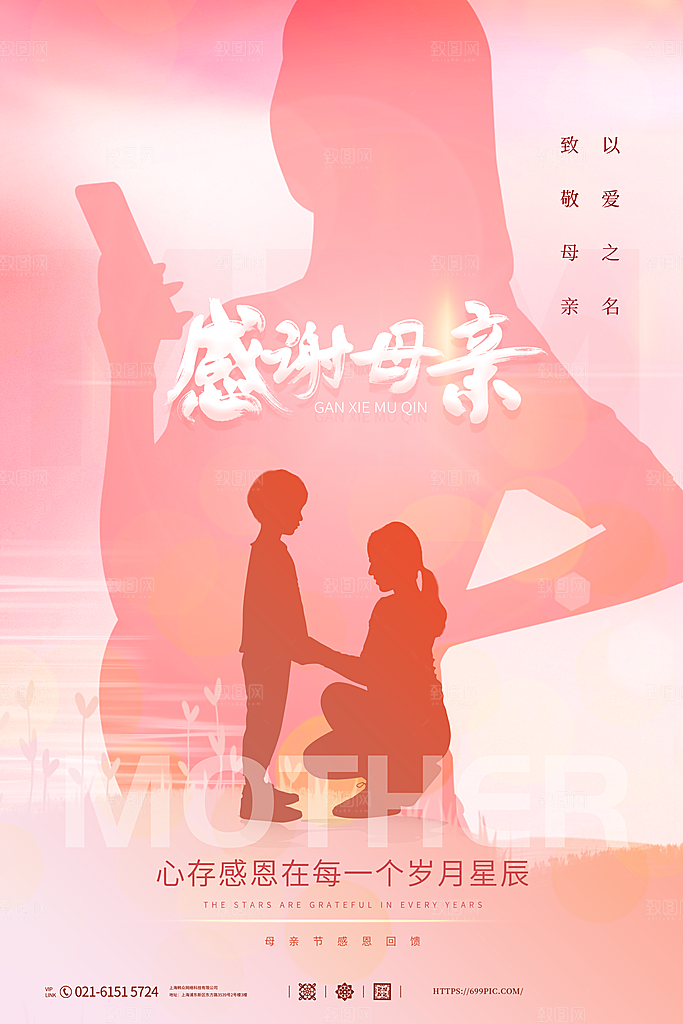 母亲节节日简约大气海报